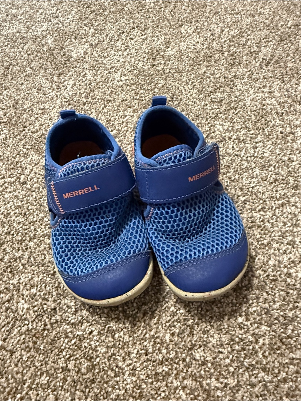 Merrell Kids Blue Mesh Hook-and-Loop Water Shoes